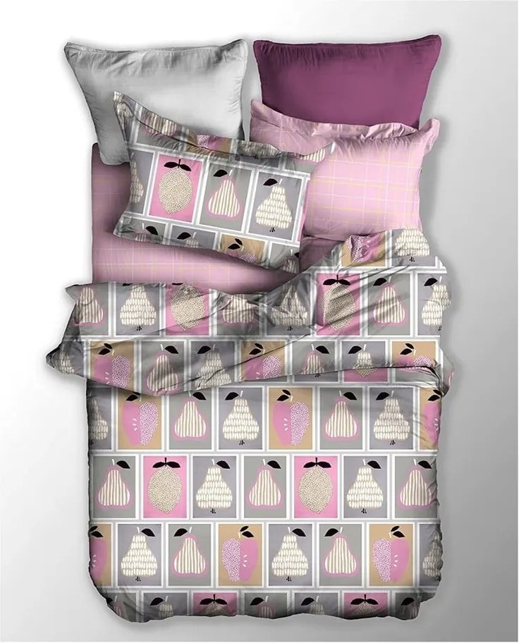 Lenjerie pentru pat de o persoană, din microfibră, DecoKing Owoc, 155 x 220 cm