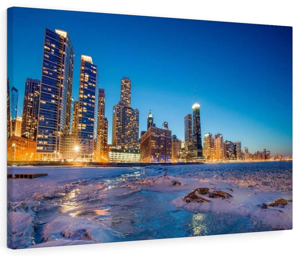 Tablou canvas Chicago Winter 120x80 cm