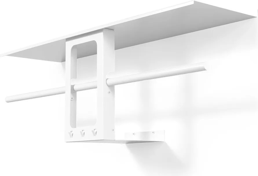 Cuier de perete alb cu raft din oțel 100 cm Luno Small – Spinder Design