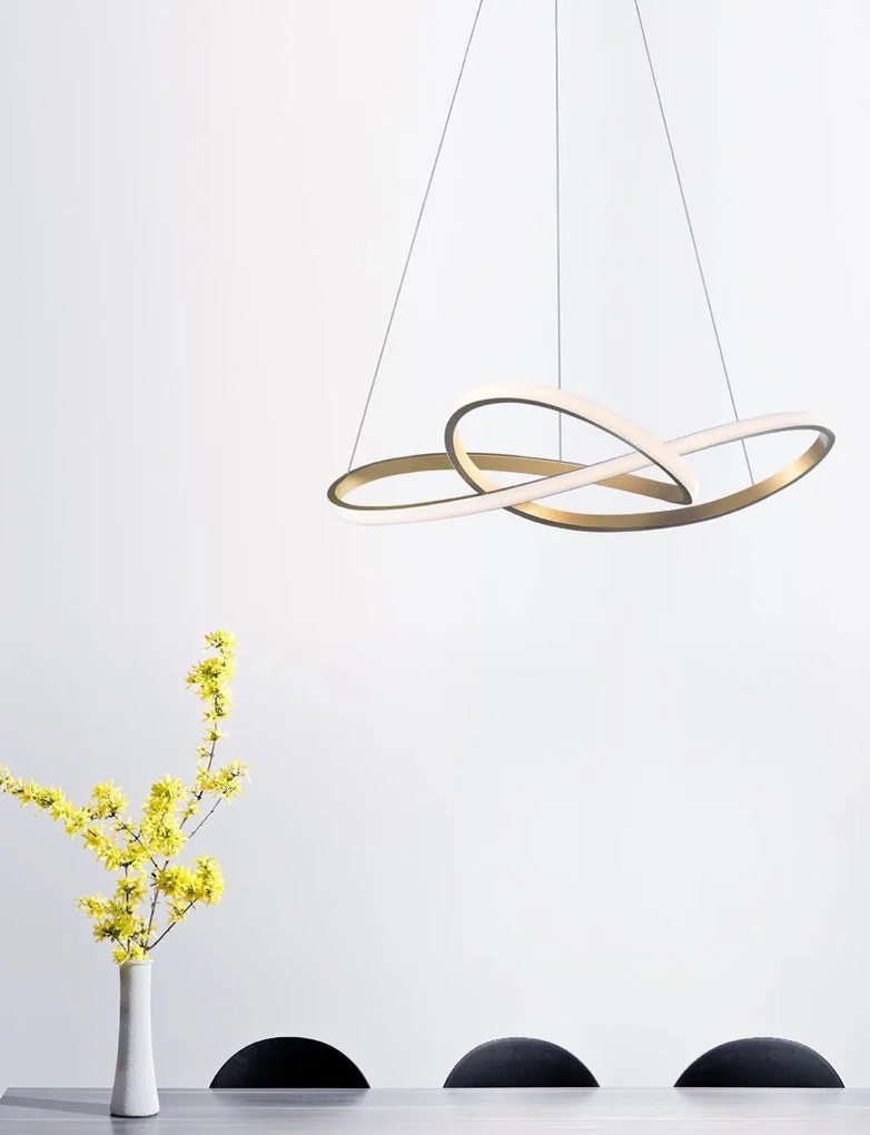 Lustra LED design modern Fusion, auriu