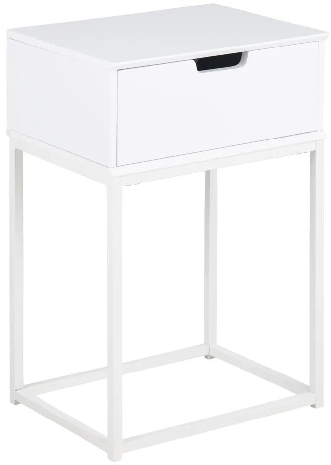 Noptieră Actona Mitra, 40 x 30 cm, alb