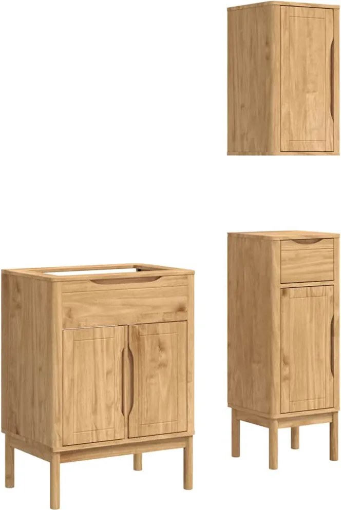 vidaXL Set de mobilier pentru baie cu sertar FLORO 3 pcs Maroniu cerat