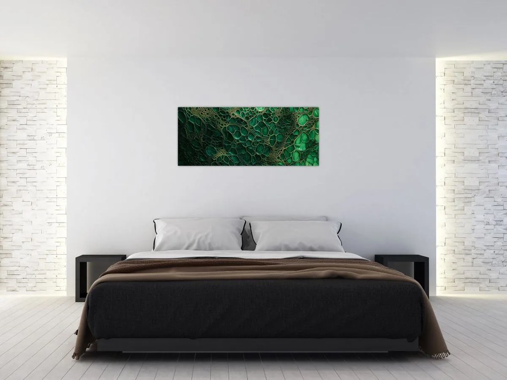 Tablou - Imagine microscopică verde (120x50 cm)