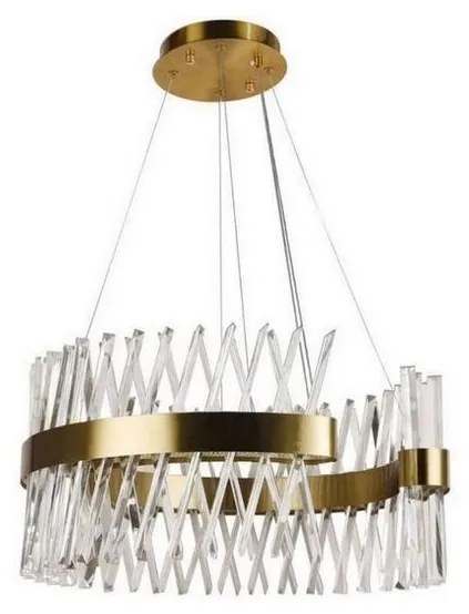 Lustră LED dimabilă pe cablu LED/130W/230V 3000-6500K auriu + telecomandă