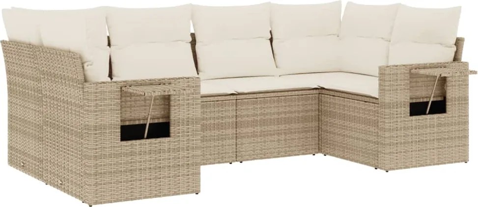 vidaXL Set canapele de grădină cu perne, 6 piese, bej, poliratan