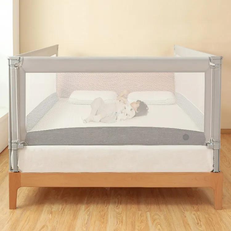 Protecție laterală pat Monkey Mum® Economy - 90 cm - gri deschis