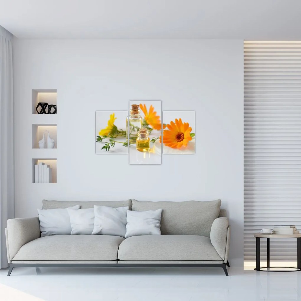 Tablou cu flori portocalii (90x60 cm)