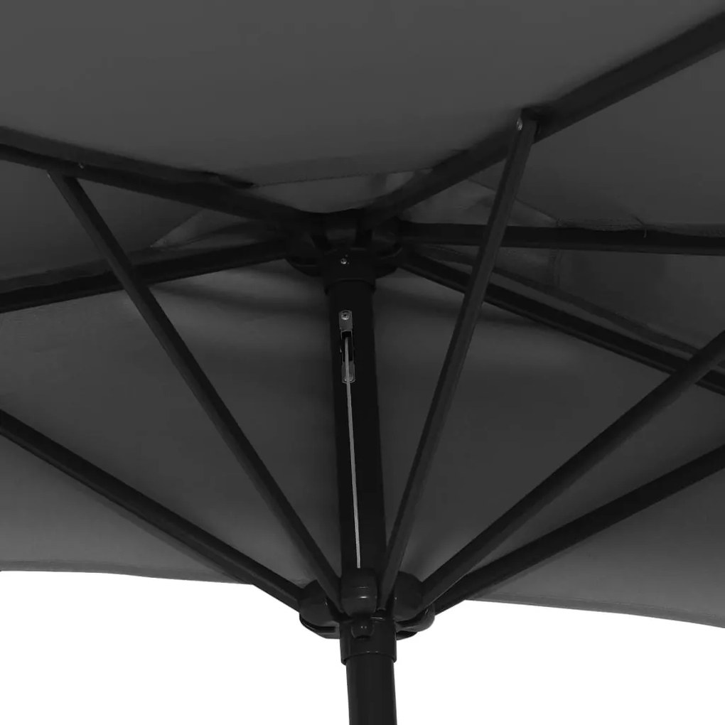 Umbrela de soare de balcon, tija aluminiu, antracit, 300x150 cm antracit inchis