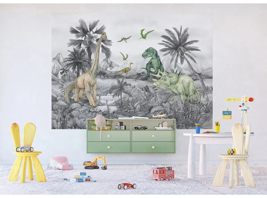 Fototapetă pentru copii Dino 252 x 182 cm, 4 părți