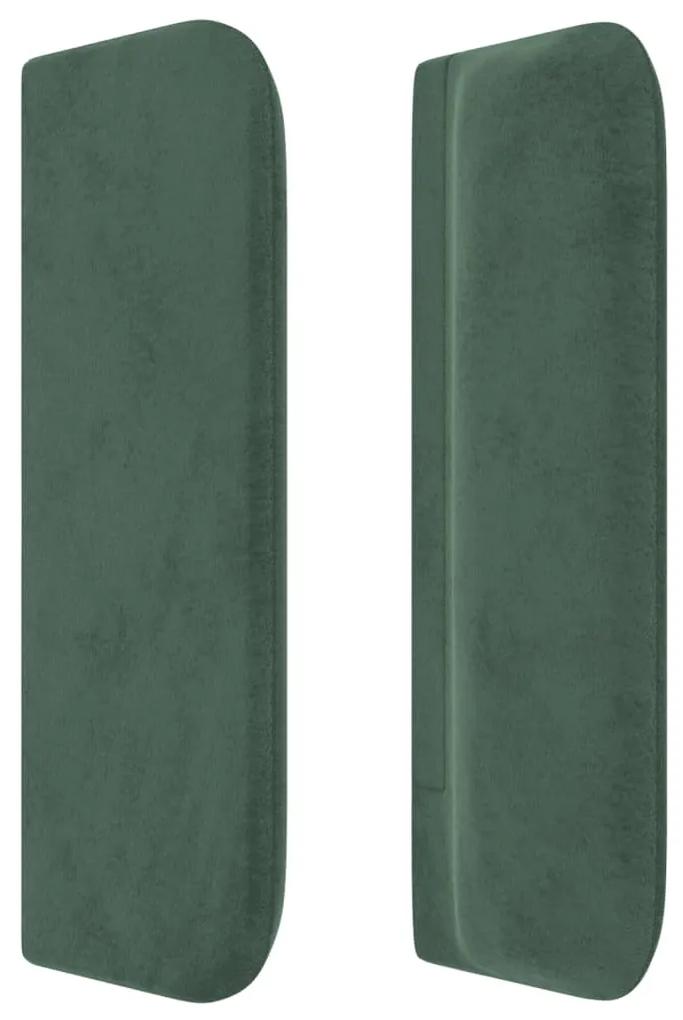 Tablie de pat cu aripioare verde inchis 183x16x78 88 cm catifea 1, Verde inchis, 183 x 16 x 78 88 cm