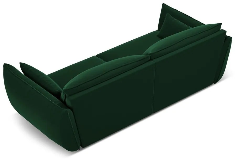 Canapea verde-închis cu tapițerie din catifea 208 cm Vanda – Mazzini Sofas
