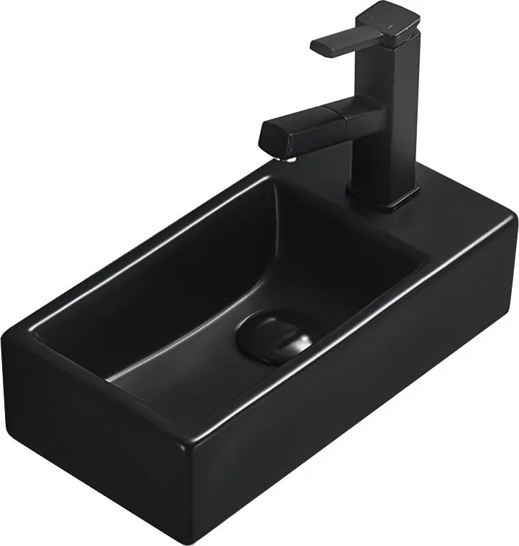 Mexen Inez chiuvetă de blat stânga 40 x 20 cm, negru mat - 21484085L