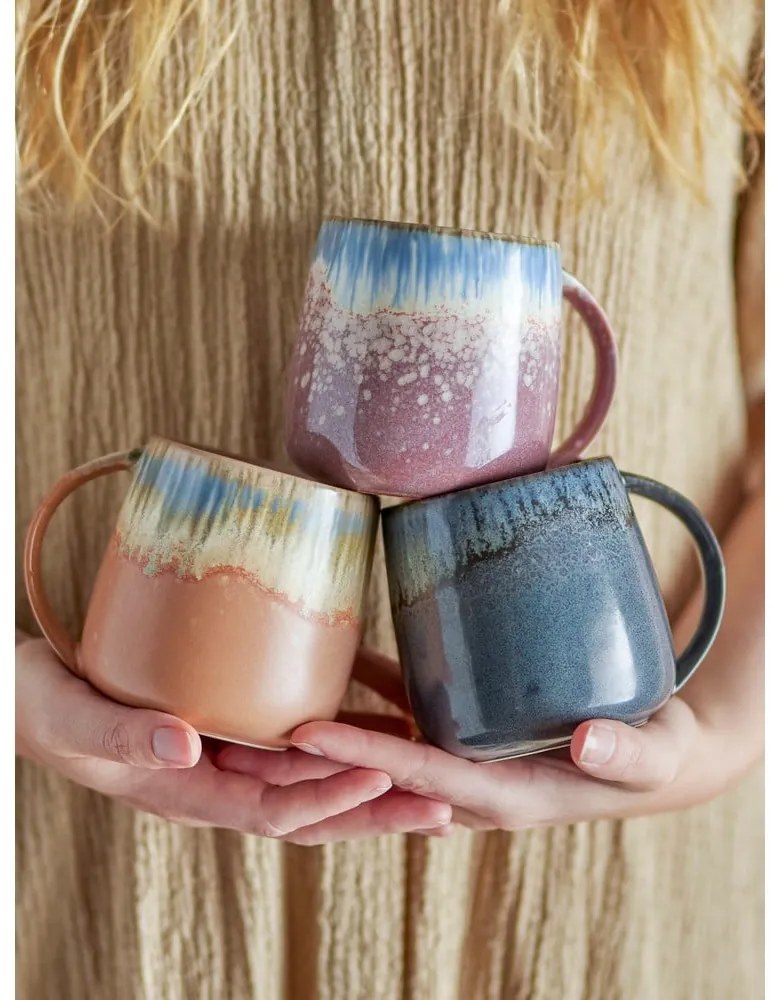 Căni 3 buc. din gresie 460 ml Cloe – Bloomingville