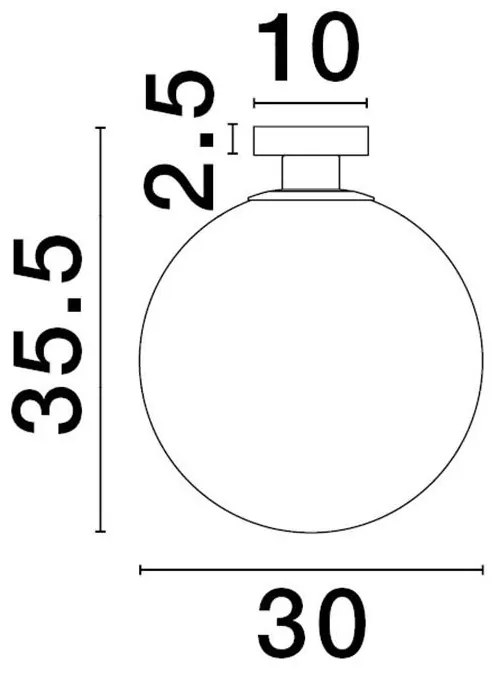 Lustra aplicata, Plafoniera design modern JIAN, diametru 30cm