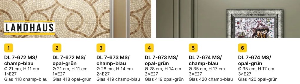 Plafoniera clasica Landhaus 28cm alama satin/ sticla opal decor verde