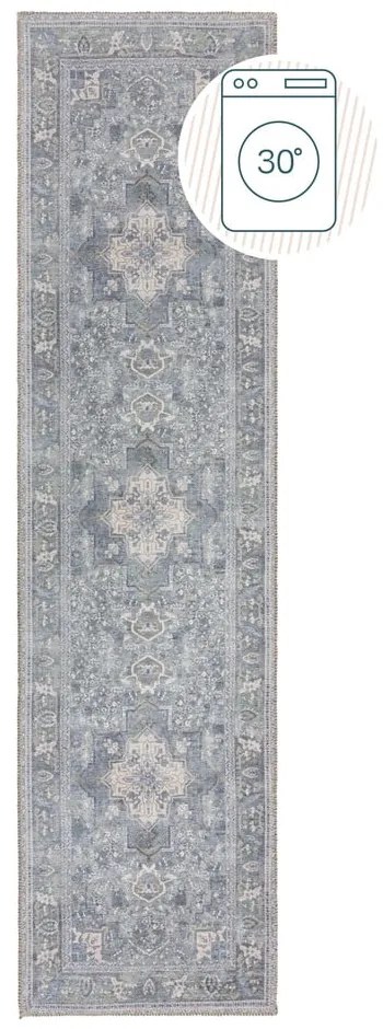 Covor tip traversă verde lavabil din amestec de fibre reciclate 60x230 cm Windsor – Flair Rugs
