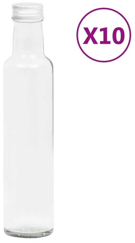 Sticle mici, capace cu filet, 10 buc., 260 ml 10, 260 ml