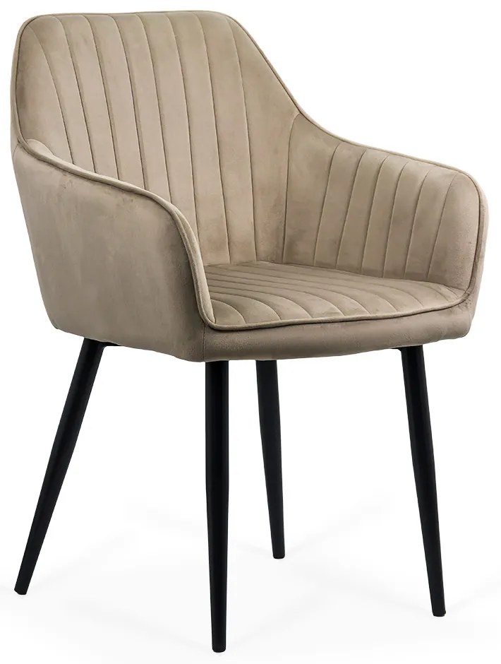 Fotoliu pentru cafenea din catifea cu picioare metalice BUC 259 bej