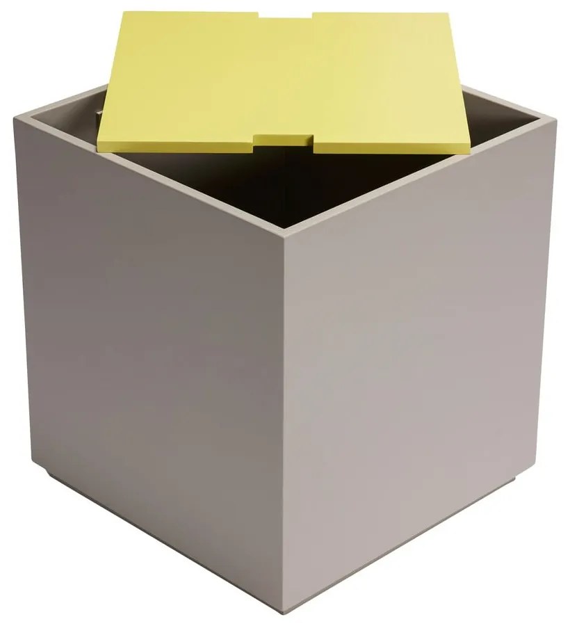 Cufăr galben/gri din lemn masiv de frasin 40x45 cm Vault – Hübsch