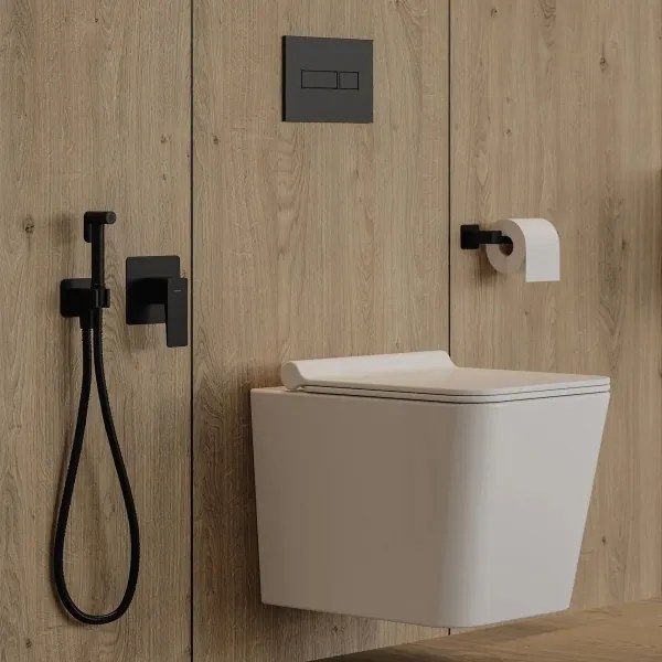 Suport de hârtie igienică OMNIRES NL80510BL NELSON negru mat