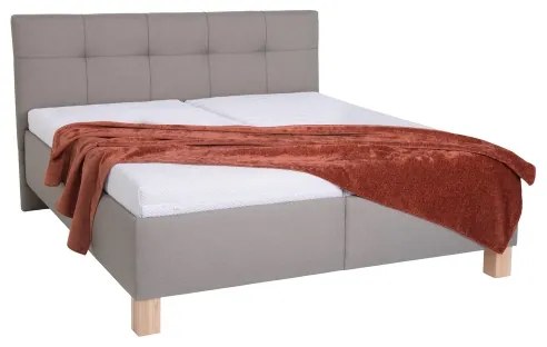 Pat tapițat MARIA 160x200 cm, cu spațiu de depozitare, fără saltea, taupe