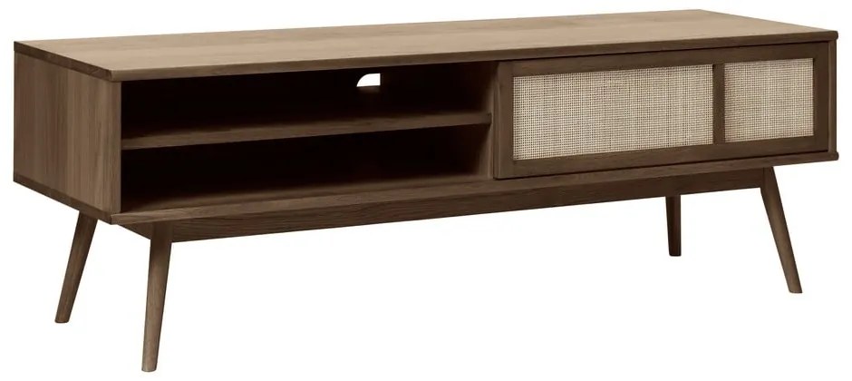 Comodă TV maro închis cu aspect de lemn de stejar 150x50 cm Barrali – Unique Furniture