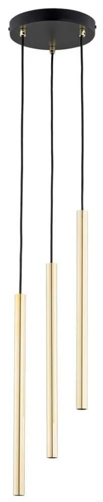 Lustra suspendata design modern minimalist SELTER 3L negru/auriu