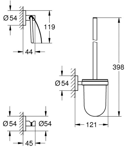 GROHE 40407001 - Set de accesorii ESSENTIALS, crom lucios