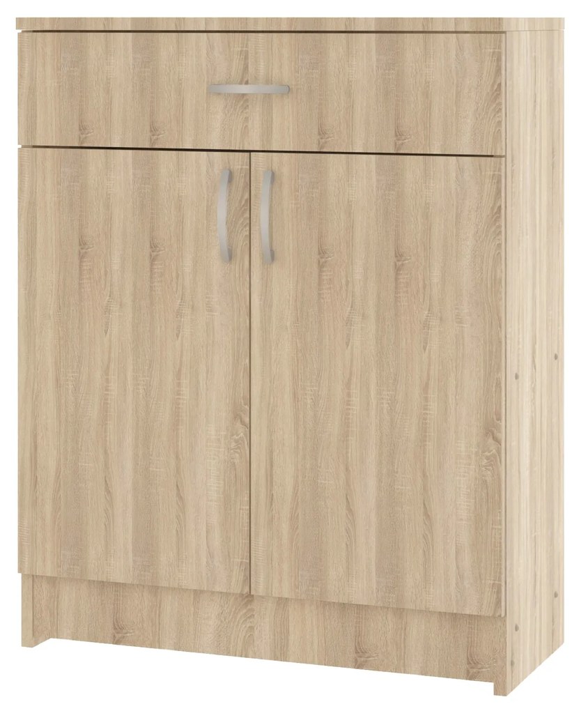 Comoda Tisa, 1 Sertar, 2 Usi, Stejar Sonoma, 80 x 35 x 100 cm
