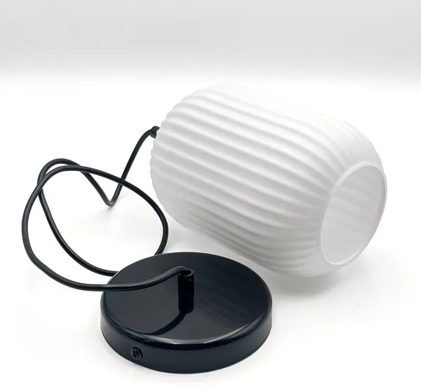 Lustră pe cablu HARMA 1xE27/15W/230V d. 14 cm alb/negru