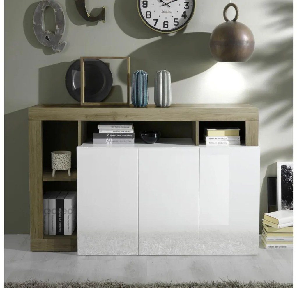 Comodă LENOR alb/maro