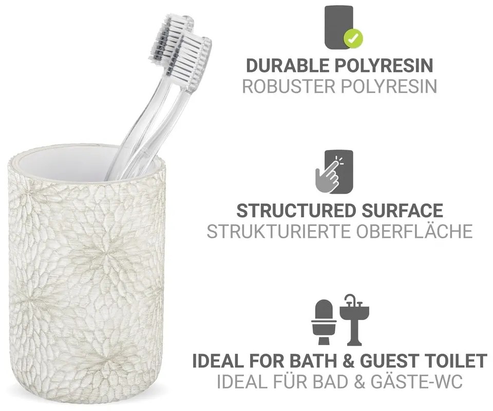 Suport pentru periuța de dinți alb-auriu din polirășină Montalfano – Wenko