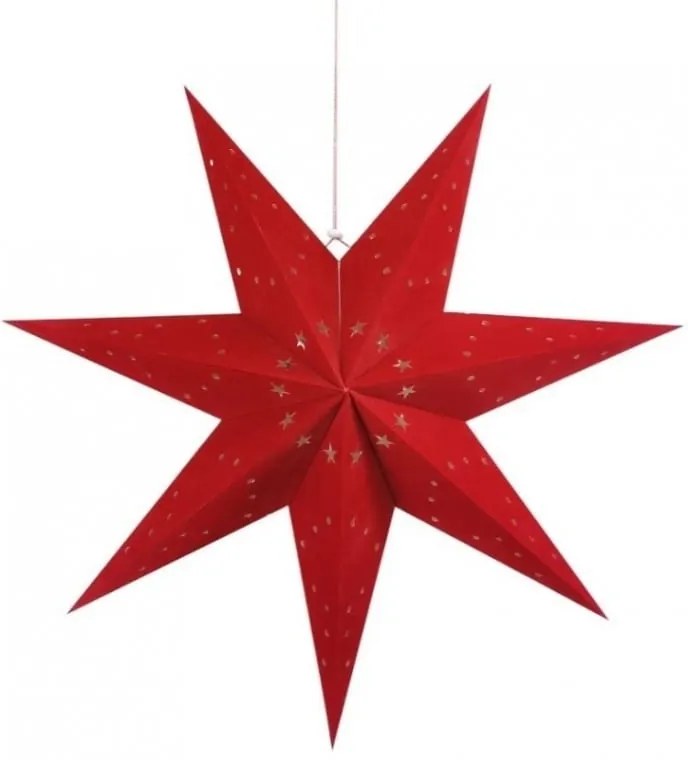 Stea de hartie pentru Craciun cu sapte colturi STARLET 35 cm, rosie