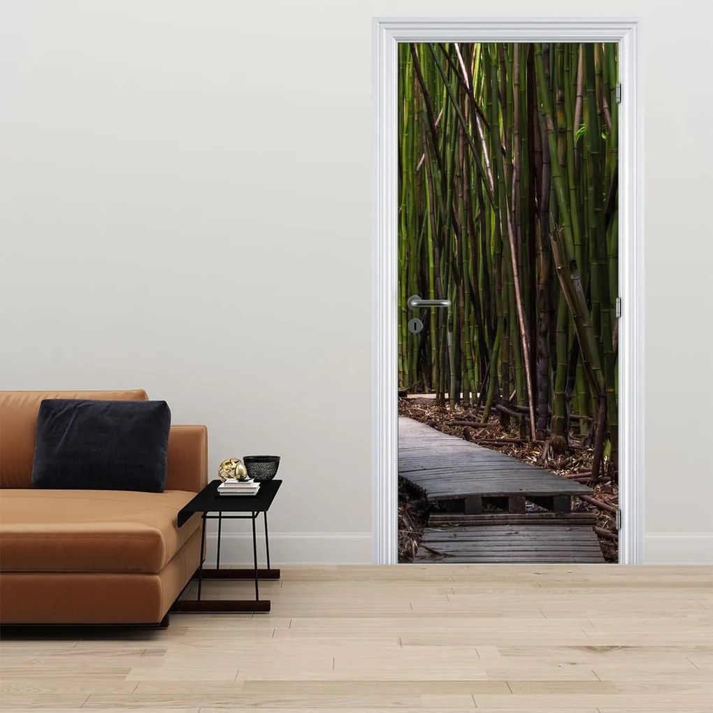 Fototapet pentru ușă - Între bambuși (95x205cm)