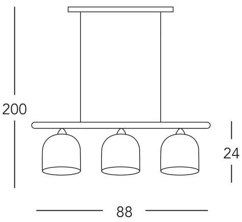 Lustră pe cablu NONNA 3xE27/60W/230V căprioară stejar/alb/gri Kolarz A1352.83.G.100