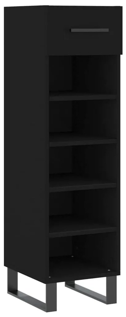 829701 vidaXL Pantofar, negru, 30x35x105 cm, lemn compozit