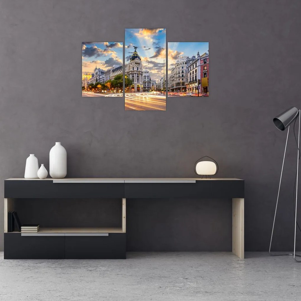 Tablou - Calle Gran Vía, Madrid, Spania (90x60 cm)
