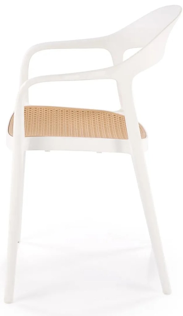 Scaun de grădină Karo(alb + natural). Promo -6%. 1092587