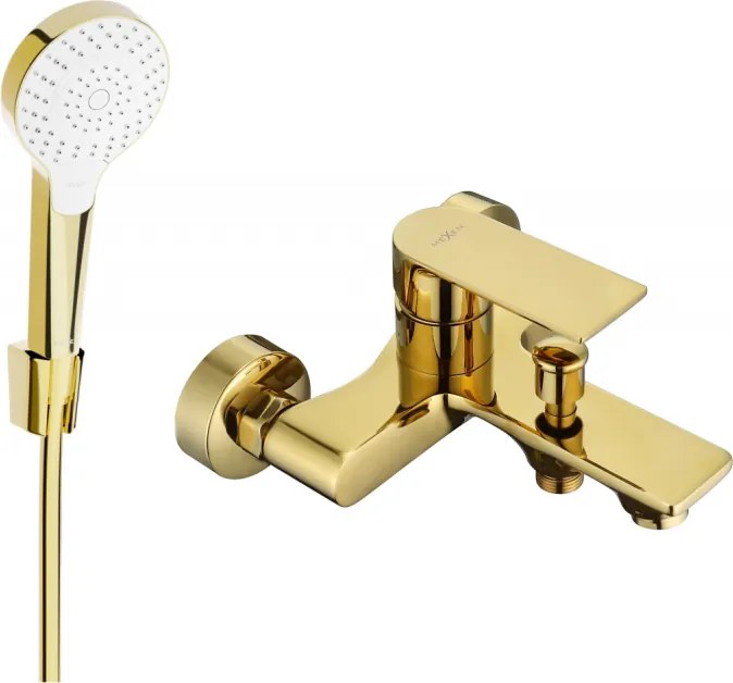 Mexen Royo R05 baterie pentru cadă cu set de duș, auriu - 7223R05-50