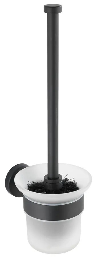 Perie de WC negru-mat autoadezivă din sticlă Bosio – Wenko