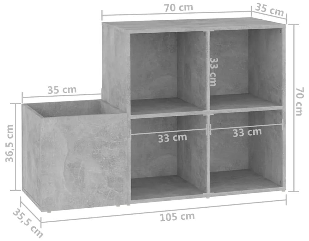 Pantofar de hol, gri beton, 105x35,5x70 cm, PAL 1, Gri beton, Gri beton, Gri beton