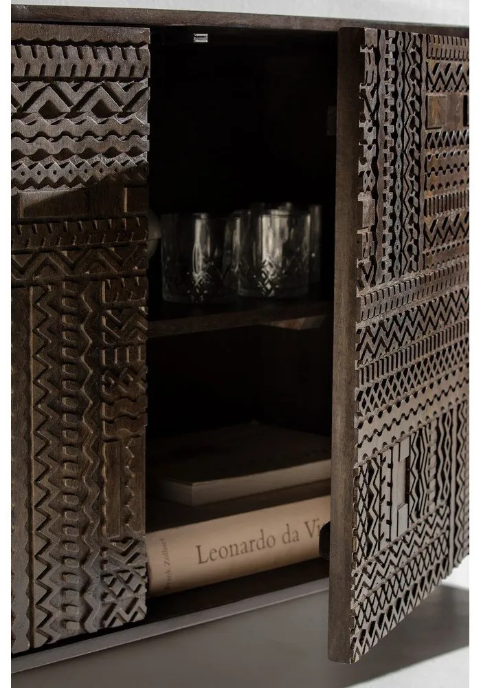 Comodă TV maro închis din lemn de mango 145x48x40 cm Kalai – MOME