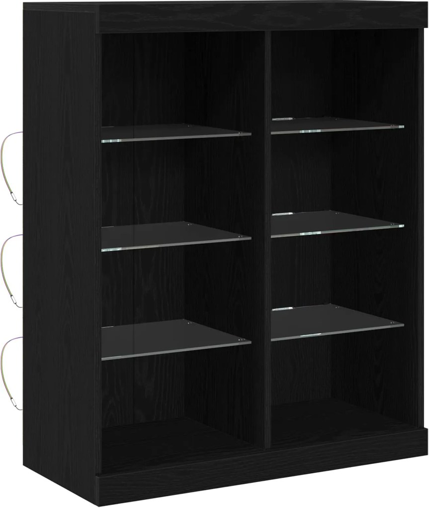 vidaXL Bufet LED Stejar Negru 41 x 37 x 100 cm Lemn compozit