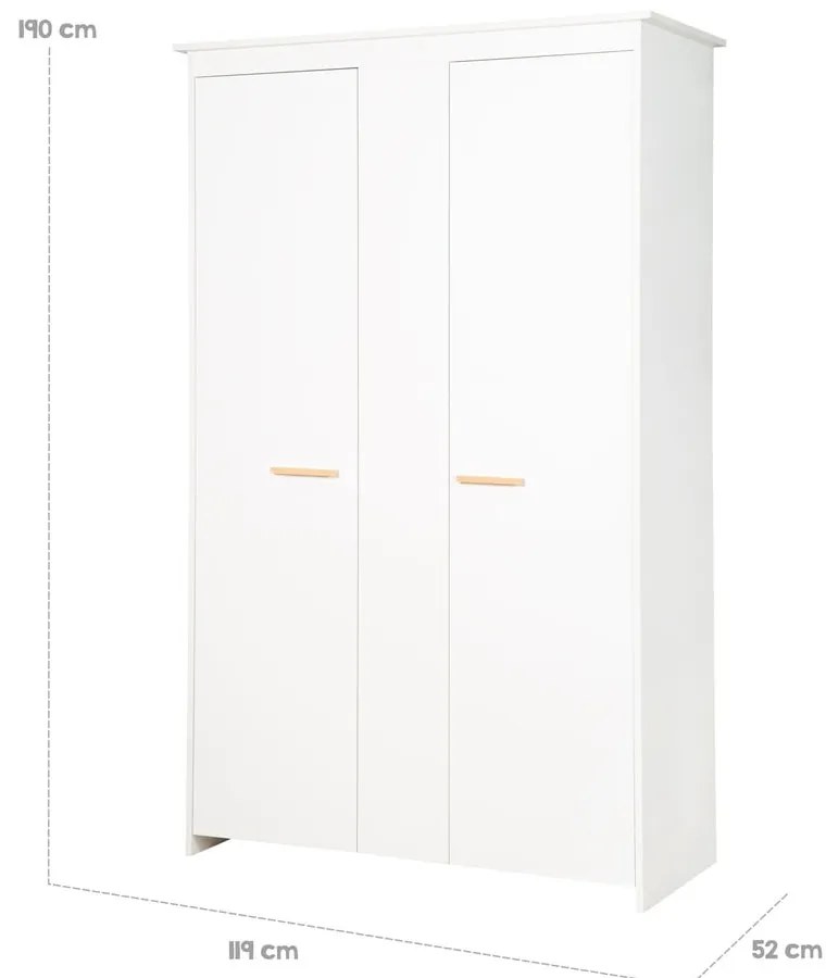 Șifonier de copii alb 119x190x52 cm Anton – Roba