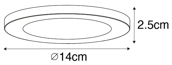 Set de 6 spoturi încastrate sau montate la suprafață albe 14 cm incl. LED Diminuare în 3 pași până la cald cu comutator DIP - Trans