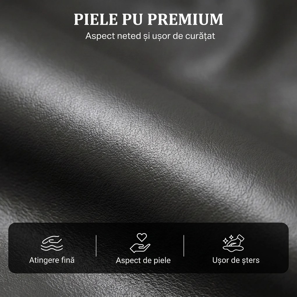 HOMCOM Fotoliu Relax Reclinabil Manual 155° cu Suport pentru Picioare, din Piele Ecologică PU, pentru Living și Dormitor, Gri Închis | Aosom Romania