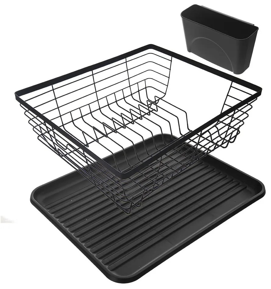 Scurgător de vase negru din metal 36x30,5 cm Radka – Orion