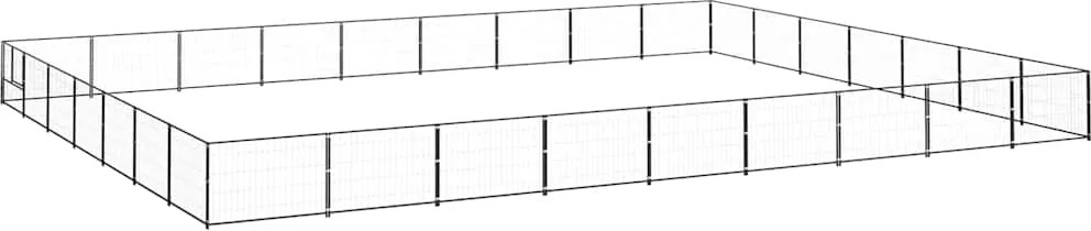 vidaXL Padoc pentru câini, negru, 63 m², oțel
