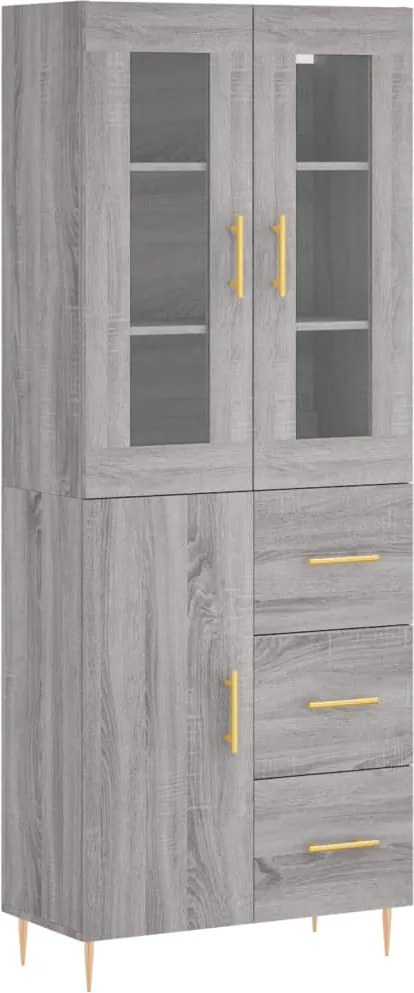 vidaXL Dulap înalt, gri sonoma, 69,5x34x180 cm, lemn compozit