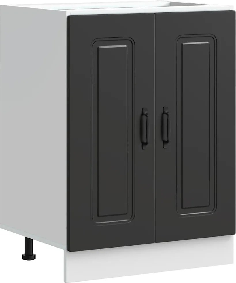 vidaXL Dulap de bază pentru chiuvetă „Kalmar” Negru lemn de prelucrare